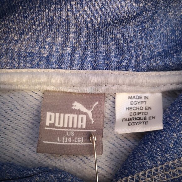 Puma Youth's Size Large (14-16) Royal Blue Terry Lined Straight Fit Hoodie - Picture 3 of 12